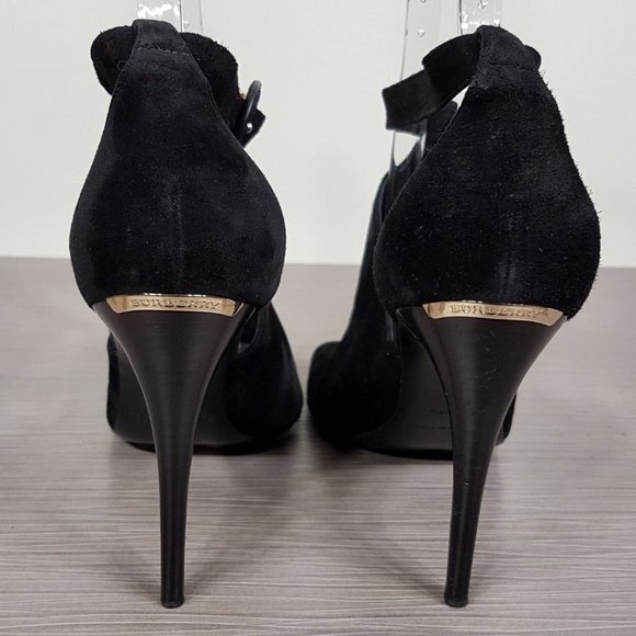 Burberry 'Luddington' Sandal Black Suede Womens Size 10 / 40 - Picture 4 of 9